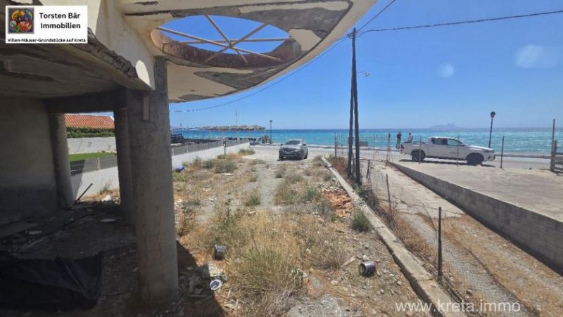 Kookinos Pirgos Kreta Kokkinos Pirgos unfertiges Geschäftsgebäude mit Wohnungen direkt am Meer Gewerbe kaufen